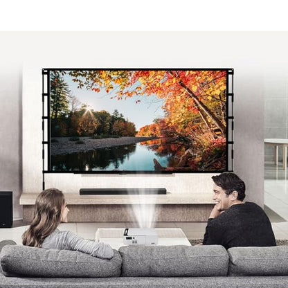 TOWOND Projector Screen and Stand, 100 inch Outdoor Projector Screen Indoor, Portable Movie Screen 16:9 4K Front Rear Projection Screen with Carry Bag Wrinkle-Free Design for Home Backyard Theater