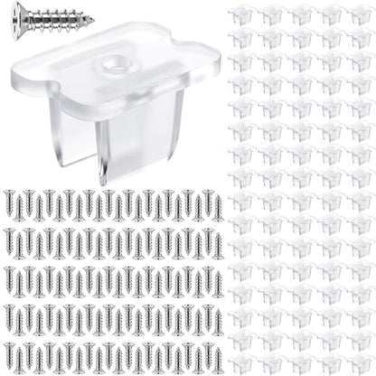 Mifoci 150 Pack LED Light Clips with Screws Waterproof LED Strip Mounting Bracket Clear PC Mounting Clips for Strip Lights, Indoor Outdoor Lighting Accessories for Under Cabinet Wall Installation