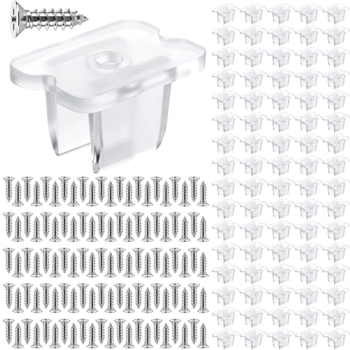 Mifoci 150 Pack LED Light Clips with Screws Waterproof LED Strip Mounting Bracket Clear PC Mounting Clips for Strip Lights, Indoor Outdoor Lighting Accessories for Under Cabinet Wall Installation