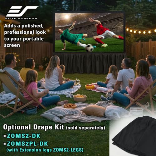 Elite Screens Yard Master 2, 135-inch Outdoor Portable Fast Folding Projector Screen w/ Stand 16:9, 8K 4K Ultra HD 3D Movie Theater Cinema REAR Projection (OMS135HR3) US Based Company 2-YEAR WARRANTY - size: 135-inch, style: 16:9 Aspect Ratio