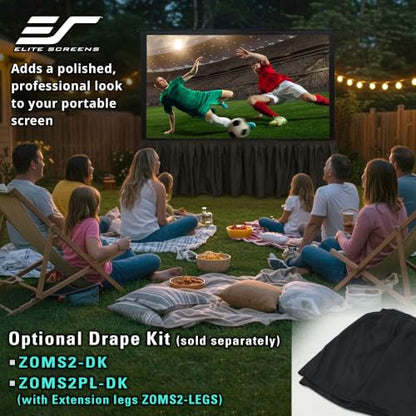 Elite Screens Yard Master 2, 135-inch Outdoor Portable Fast Folding Projector Screen w/ Stand 16:9, 8K 4K Ultra HD 3D Movie Theater Cinema REAR Projection (OMS135HR3) US Based Company 2-YEAR WARRANTY - size: 135-inch, style: 16:9 Aspect Ratio