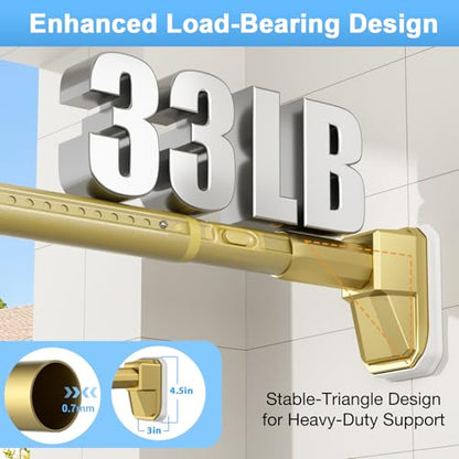 Extra Long Tension Curtain Rod, Gold, 41-126 Inch (4-10.5ft), Tension Rod - color: Gold, size: 41-126inch