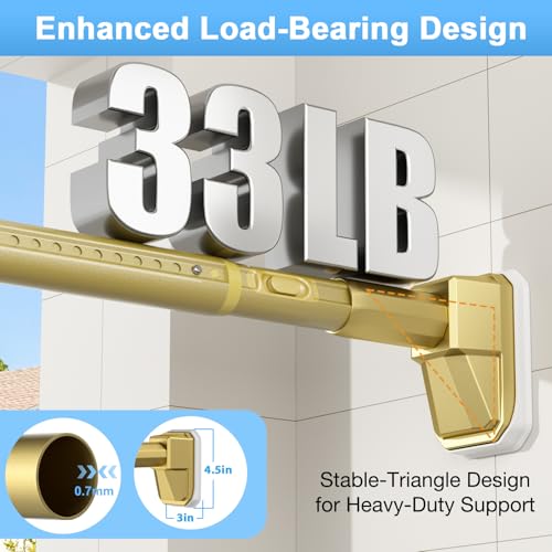 Extra Long Tension Curtain Rod, Gold, 41-146 Inch (4-12ft), Tension Rod - color: Gold, size: 41-146inch