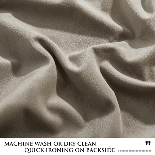 StangH Camel Beige Velvet Curtains Soft Fabric W52 x L96 inches 1 Panel | Premium Heavy Thick Curtain Panels, Room Darkening Thermal Insulated Window Drapes, Perfect for Bedroom, Office - color: Camel Beige, size: 52"W x 96"L (Pack of 1)