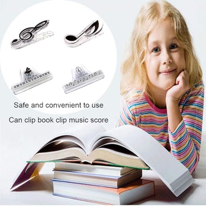4 Pack Music Sheet Holder Clip, Non-Slip & Adjustable Page Clip for Piano Keyboard, Guitar, Stands - Portable Accessory for Musicians & Practice
