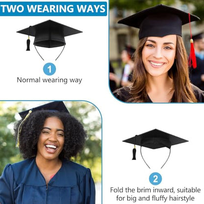 Graduation Cap Headband, 1PCS Black Circle Firm Anti-fall Hair Band for Graduation Hat, Graduation Gifts Hat Accessories for Graduates, Students, Women (Grad Cap Not Included) - color: Style 2