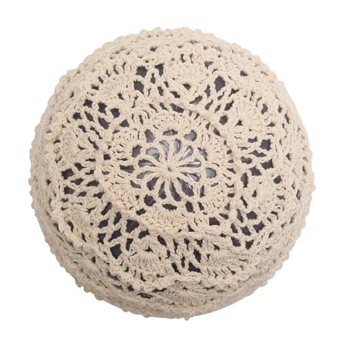 ZLYC Women Cotton Crochet Slouchy Beanie Hat Handmade Knit Summer Skull Cap | Lightweight breathable,boho casual chic look,travel photos festival party,café commute daily wear,beach concert gathering - color: Knitted Beige