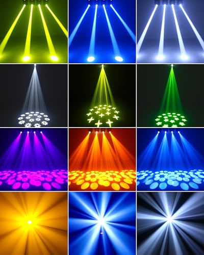HOLDLAMP 120W LED Moving Head Light, Moving Head DJ Lights with Rotating Gobos (18-Facet Prism) and 8 Colors with DMX and Sound Activated Modes for Wedding Parties Church Band Show Bar (Set of 2) - size: 2PACK