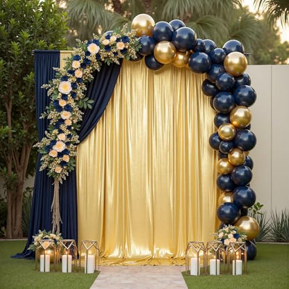 gogoparti 10x10FT Gold Sequin Backdrop Curtain - 2 Panels of 5x10FT Wrinkle-Free Glitter Drapes for Photography, Birthdays, Weddings & Graduations - color: Gold, size: 5FT x 10FT(2 panels)