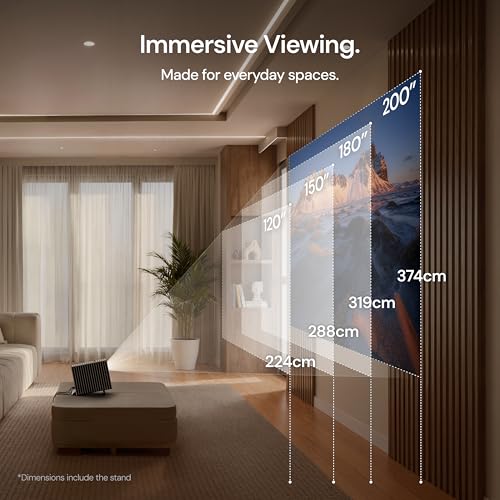 AWOL Valerion 150" Outdoor Projector Screen with Stand – 3-Min Setup, Wheeled Carry Bag, 4K/8K UHD Support, Freestanding, Portable Alloy Frame, 16:9 HD, Lightweight for Camping, Backyard, Home Theater - size: 150 inches