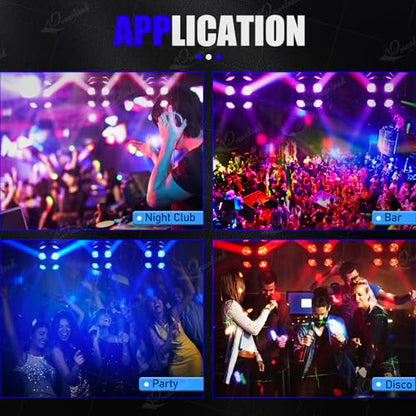Dreamland Moving Head DJ Lights, RGBW LED Rotation Party Lights with DMX Sound Auto Control, Strobe Disco Lighting for Parties Stage Club Christmas