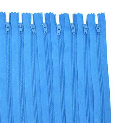 Renashed 60Pcs 12Inch Nylon Coil Zippers for Tailor Sewer Sewing Craft Crafter's Specia (Lake Blue) - color: Lake blue