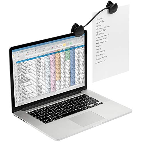 Kensington Document Holder for Typing for Laptops and Monitors, Flex Clip Copyholder, Typing Stand Document Holder, Office Paper Clip Holder, Compact Paper Holder Stand, Black 9-3/4" Wide K62081BF | Typing stand copyholder, clips to laptops and monitors,