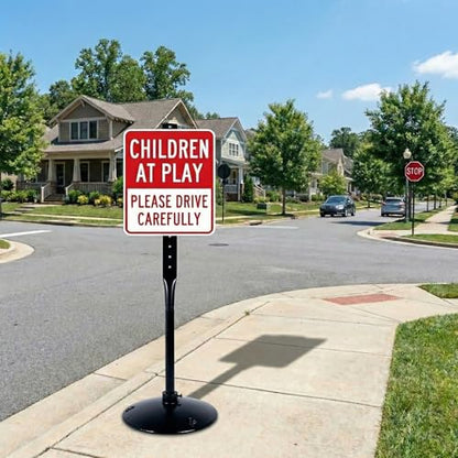 Cast Iron Sign Stand, 48 In Tall Pedestal Post, 17 In Base, Parking, Black | Freestanding pedestal includes stand, base, bolts and nuts for parking, handicap, street and business signs - size: 17"