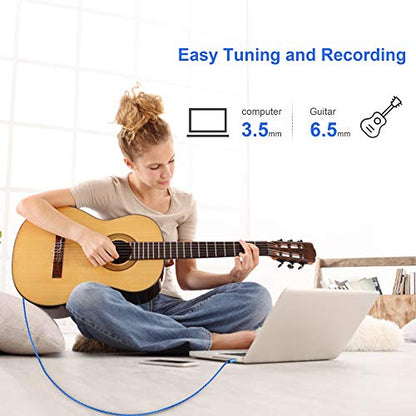 1/4" to 3.5mm Stereo Cable, 3.5mm to 1/4 inch TRS Adapter Cable, aux to Quarter inch Cord Lead with Extra Durable Nylon Braid Gold Plated 6 Feet 1.8 Meter