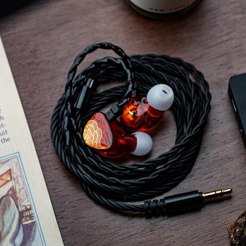 Linsoul TANGZU x HBB XuanNv 2 Dynamic Driver in Ear Monitor HiFi Wired IEM | Gaming Earbuds with 3D Printed Resin Shell, Detachable 2Pin Single Crystal OFC Cable for Musician Audiophile
