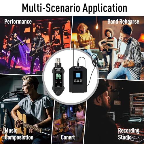 Wireless in Ear Monitor System with Transmitter Clip on Receiver Automatic Pairing in-Ear Monitoring for Studio,Guitar,DJ,Live Performance