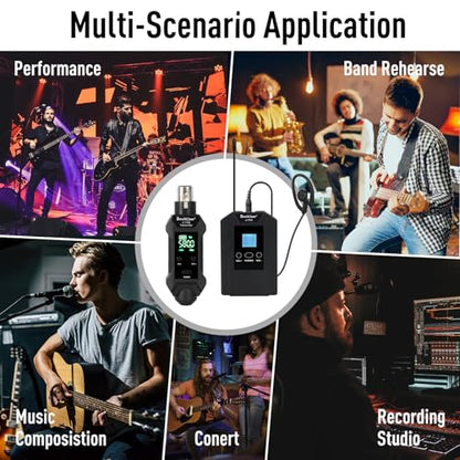 Wireless in Ear Monitor System with Transmitter Clip on Receiver Automatic Pairing in-Ear Monitoring for Studio,Guitar,DJ,Live Performance