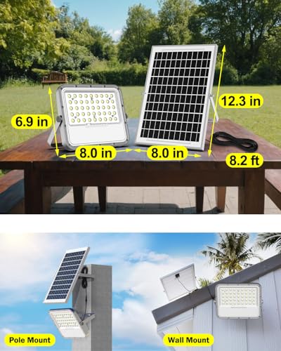 Engrepo Solar Lights Outdoor 3000LM Auto On/Off Dusk to Dawn Light | IP65 Waterproof Outside Solar Powered Security Flood Light with Remote Control for Wall Porch Shed Barn