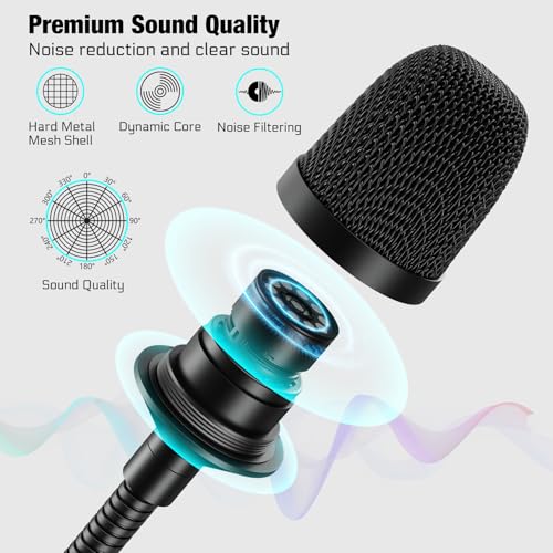 Gooseneck Microphone 23 Inch DJ Mic Professional Dynamic Bob Barker Microphone for Audio Mixer,Dedicated Disc,Shouting,KTV Bar,Podium,Conference,Metal Supports 360°Rotation,Bending,3-pin XLR - size: 23 Inch