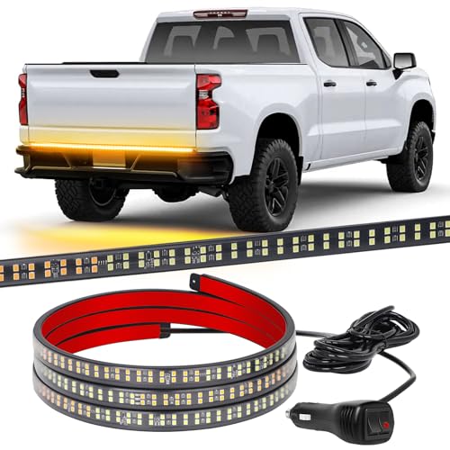 XRIDONSEN 48 inch 288 LED Tailgate Strobe Lights Amber Emergency Lights | Front/Rear Flashing Warning Hazard Caution Safety Light Strip for Tow Plow Trucks Construction Vehicles Pickup Trailer - color: Amber