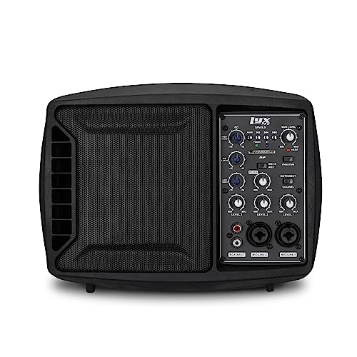 LyxPro SPA-5.5 Small PA Speaker Monitor Class-D Amplifier 3 Channel Mixer 3 Band EQ, Powerful Compact Active Speaker System amp with Mixer 48V Phantom Power