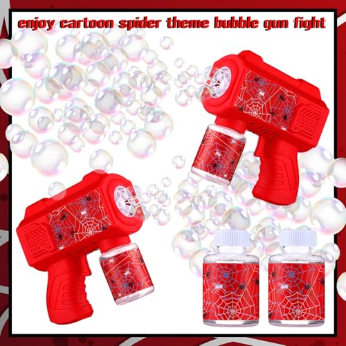 Gemscream 6 Pack Spider Web Automatic Bubble Gun for Outdoor Summer Party - style: Spider Web