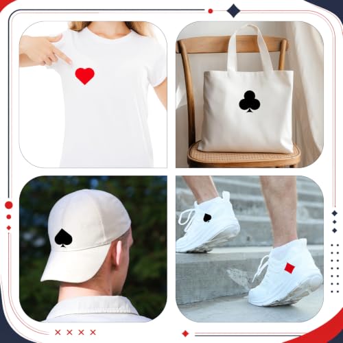 Mixweer 40 Pcs Halloween Play Card Costume, 8 Set Poker Felt Adhesive Sheet - color: Play Cards
