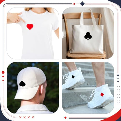 Mixweer 40 Pcs Halloween Play Card Costume, 8 Set Poker Felt Adhesive Sheet - color: Play Cards
