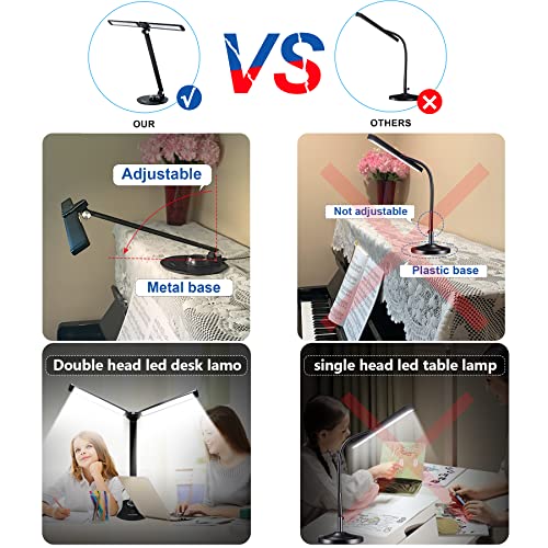 LED Desk Lamps for Home Office,Piano Lamp for Upright Piano,Rotatable Aluminum Desk Lamps with USB Charging Port,Eye-Caring Reading Light/3 Lighting Modes/Brightness Adjustable Lamp,Black - color: Black