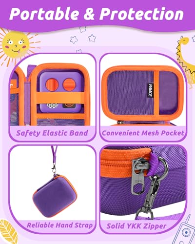 RAIACE Hard Storage Case Compatible Yoto Mini Audio Player, With Mesh Pocket for Cards, Cables and Accessories. (Case Only) - Purple - color: Purple