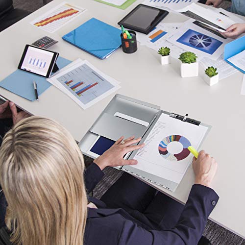 Sunnyclip Aluminum Clipboard with Storage (Letter Size), Metal Recycle Form Holder Portfolio Binder with Clip Inside Posse Box, for Office Business Medical Professionals Stationer - size: Letter Size 13 x 9 x 1 in