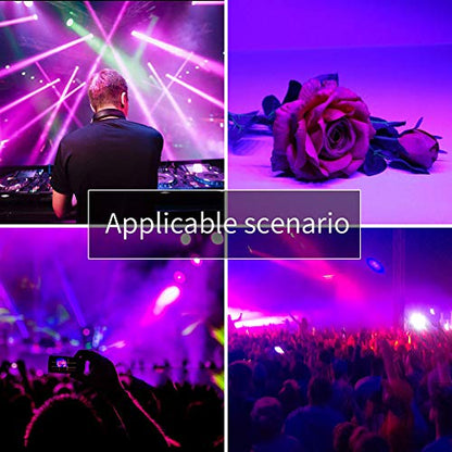U`King Black Lights for Glow Party 72W UV 36LED Blacklight Glow in The Dark Black Light Strobe with Remote Control DMX Portable for Tapestry Church Parties Birthday Party DJ Bars Nightclubs - color: 1 Pack