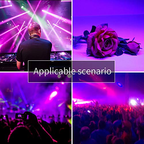 U`King Black Lights for Glow Party 72W UV 36LED Blacklight Glow in The Dark Black Light Strobe with Remote Control DMX Portable for Tapestry Church Parties Birthday Party DJ Bars Nightclubs - color: 1 Pack