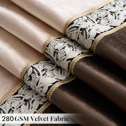 GIGIZAZA Velvet Curtains 108 Inch for Living Room 2 Panels Champagne Brown - color: Champagne+brown, size: 52"W x 108"L (Pack of 2)
