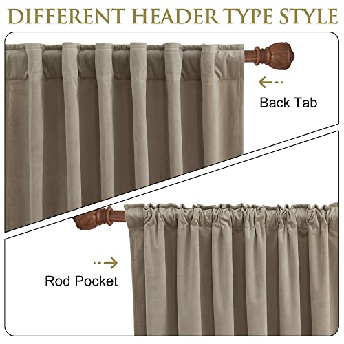 StangH Camel Beige Velvet Curtains Soft Fabric W52 x L96 inches 1 Panel | Premium Heavy Thick Curtain Panels, Room Darkening Thermal Insulated Window Drapes, Perfect for Bedroom, Office - color: Camel Beige, size: 52"W x 96"L (Pack of 1)