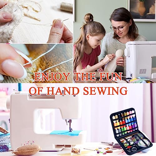 LE PAON Sewing Kit with Case Portable Sewing Supplies for Home Traveler, Adults, Beginner, Emergency, Contains 24 Sewing Thread, Scissors, Needles, Measure etc
