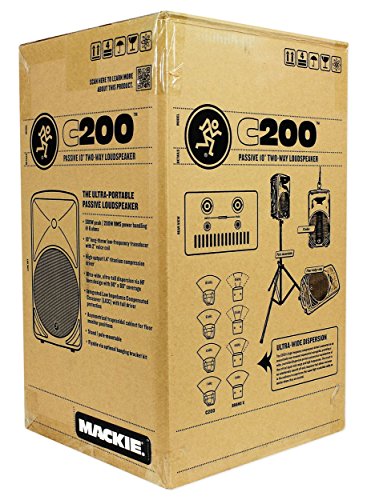 Mackie C200 200W 10 inch Passive Speaker | 200W RMS power with 10-inch woofer and 1-inch tweeter for live performances, rehearsals and studios - size: 10-Inch