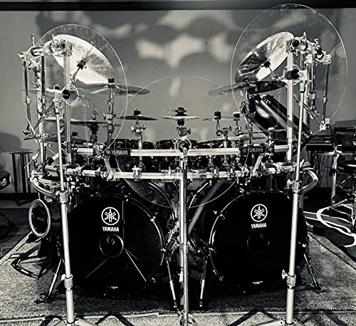 Portable Drum Shields Drum Sound Barrier 22 Inch - 4 Pack Sound Baffles Crystal Clear Acrylic Cymbals Shields Drums Kit, Muffles Live Recording Standard Mounting On All Cymbal Stands Acrylic Shield - size: 22 inch - 4 Pack