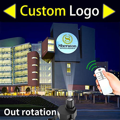 120W LED Logo GOBO Projector Ip67 Waterproof DJ Effect Light Including Free Custom Glass GOBO to Project Image for Hotel Company Store Wedding Advertising Indoor and Outdoor Use (120W)