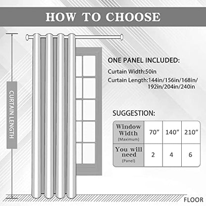 MASWON Velvet Curtains Extra Long 14ft Length, 52" W x 168" L, Beige, Cream | Super Soft and Comfortable, Thermal Insulated, For High Ceiling Living Room Bedroom, Easy to Clean and Maintain, 1 Panel