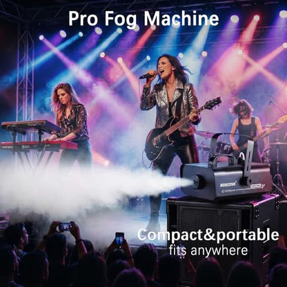 1000W Fog Machine with Timer 1L Tank Wireless Smoke Maker | 5000 CFM Output, 9-16ft Fog Range, Overheat Protection, Perfect for Halloween Parties Concerts Photography Clubs - color: BF-01/1000W
