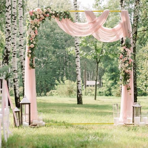 Wokceer Square Wedding Arch Backdrop Stand Gold Metal Arch 7.2FT x 6FT - color: Gold, size: 7.2FT x 6FT