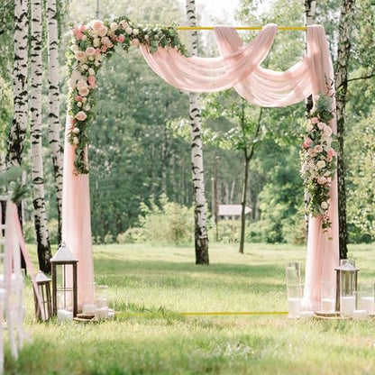 Wokceer Square Wedding Arch Backdrop Stand Gold Metal Arch 7.2FT x 6FT - color: Gold, size: 7.2FT x 6FT