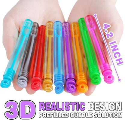 Birthday Party Favors for Kids, 300 Pcs Mini Bubble Wands 20 Color Bulk Box | Christmas Stuffers, Wedding Celebration, Thanksgiving New Year, Bath Time, Summer Outdoor Gifts, Girls Boys Treats Rewards - style: bubble bulk
