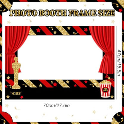 Movie Night Theme Party Decorations Now Showing Photo Booth Props for Movie Theater Themed Red Carpet Birthday Party Favors Supplies, 21 Pieces