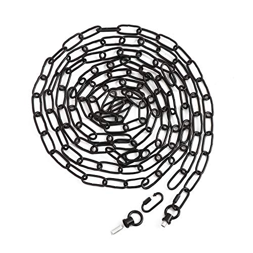 15ft Heavy Duty Chain for Light Fixture, Pendant Light Extra Chain Permits Installation of Chain-Hung Fixtures on High Ceilings with Max Fixture Weight of 65 Pounds, Black, L0460 - color: Black 15 Ft Chain