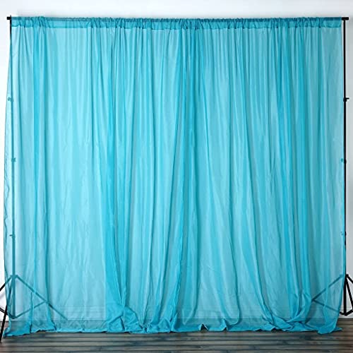 New Creations Fabric & Foam Inc, Fire Retardant/Resistant, Sheer/See Through Voile Chiffon Backdrop Drape Panel Room Divider, Pipe & Drape (1 Panel Seamless 10 Feet Wide x 10Feet Long, Turquoise) - color: Turquoise, size: 1 Panel Seamless 10 Feet Wide x 1