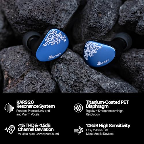 Linsoul Kiwi Ears Cadenza II 10mm Titanium Driver in Ear Monitor IEMs - color: Blue