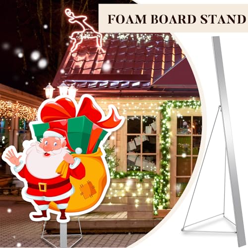 Hicarer 48'' Foam Poster Board Display Stand for Restaurant Business | Heavy Duty Floor Easel Sign Holder, Outdoor Adjustable Banner Stand, Holds Large Format Posters, Stable Tripod Structure